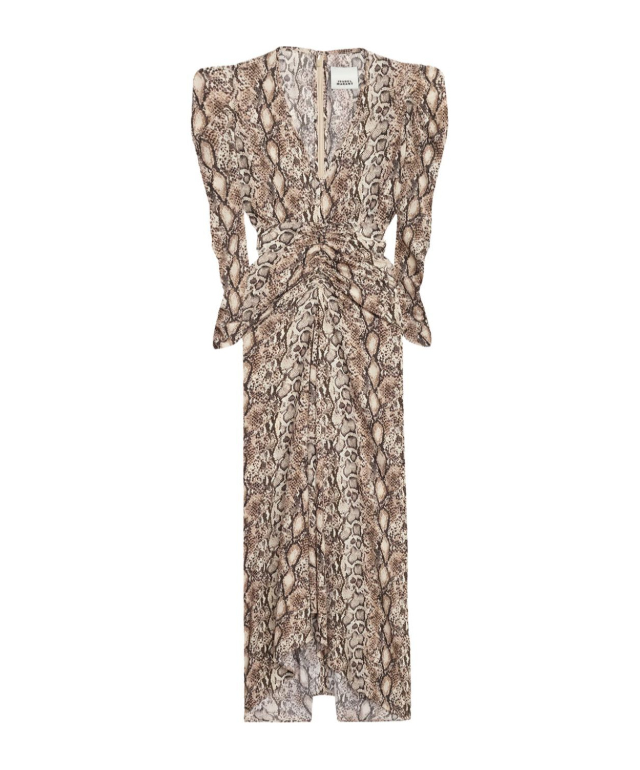 Isabel Marant Albini Python Print Silk Midi Dress In Nude