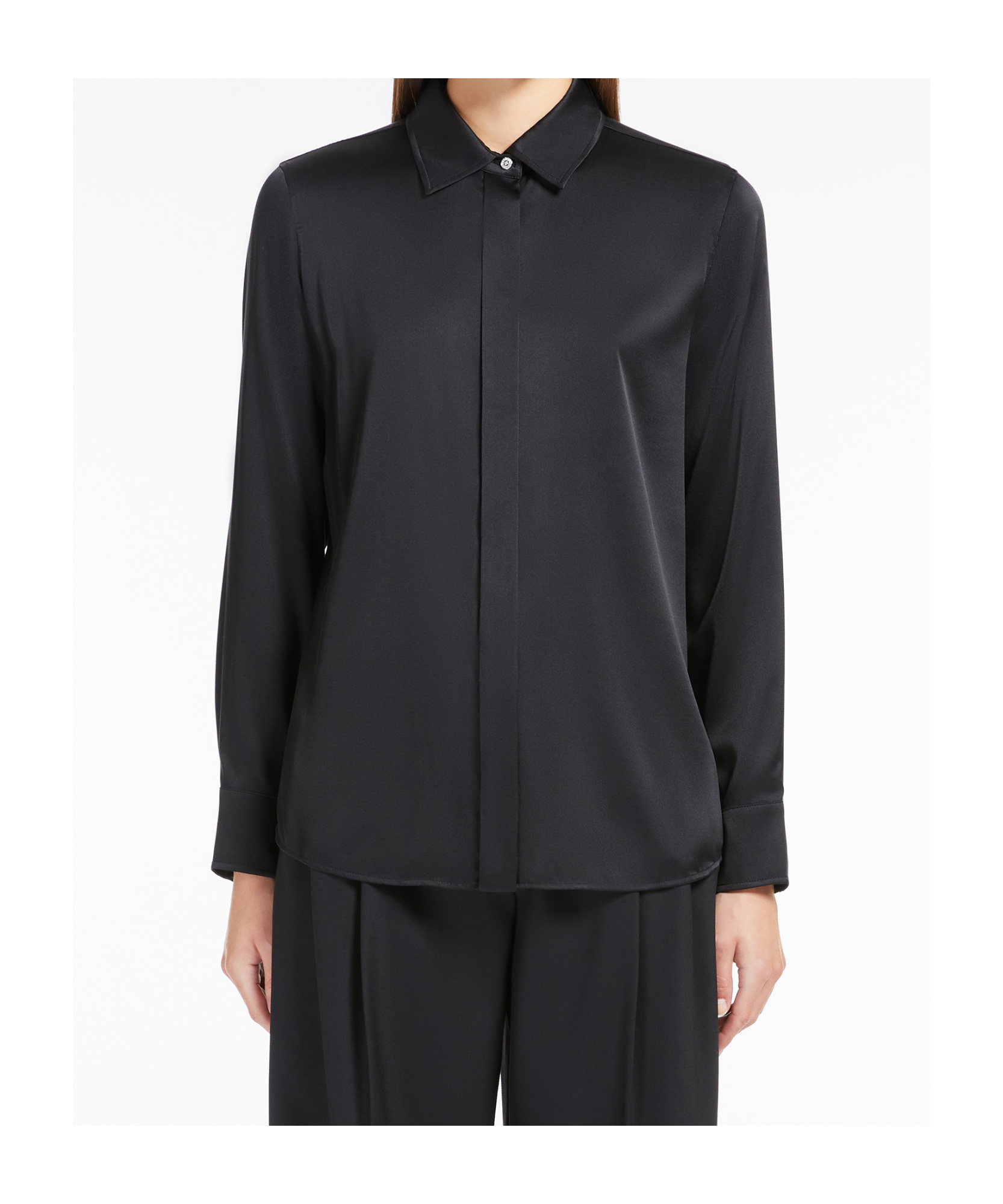 Max Mara Long-sleeved Shirt In Black