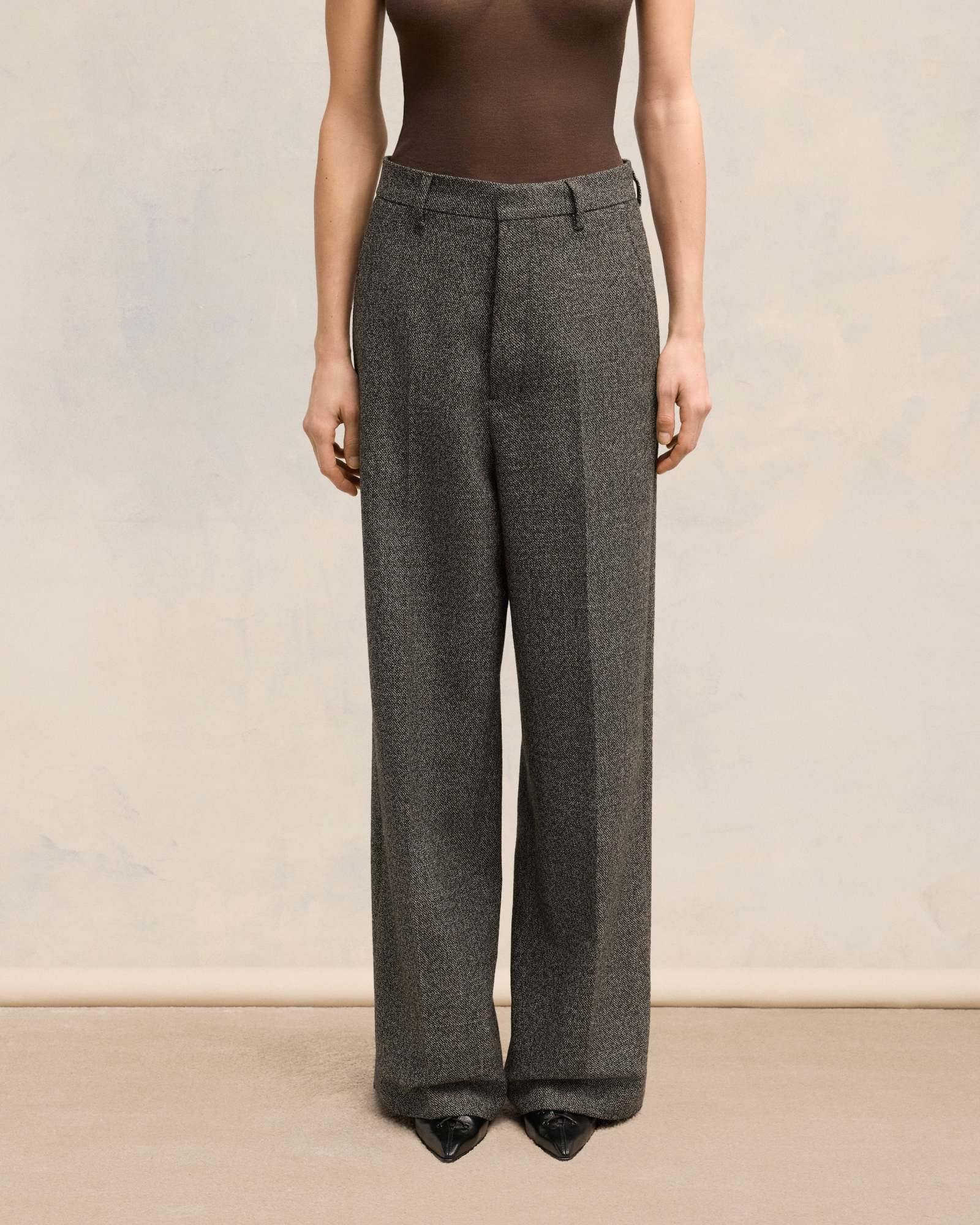 Ami Alexandre Mattiussi Large Fit Trousers Brown In Green
