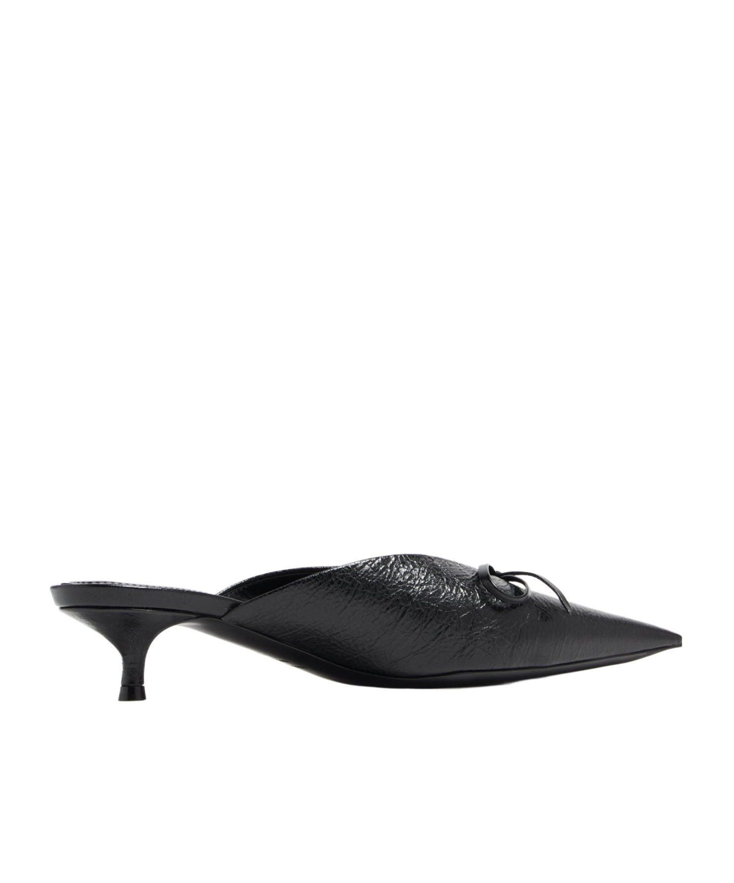 Balenciaga Knife Bow 40 Leather Mules In Black