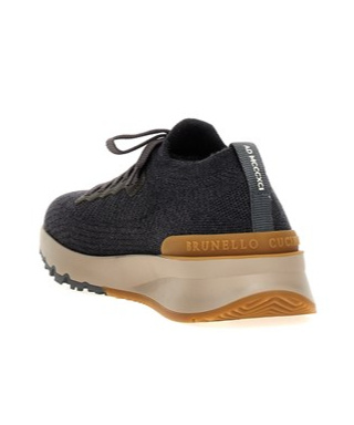 BRUNELLO CUCINELLI RIBBED-JERSEY COTTON SNEAKERS