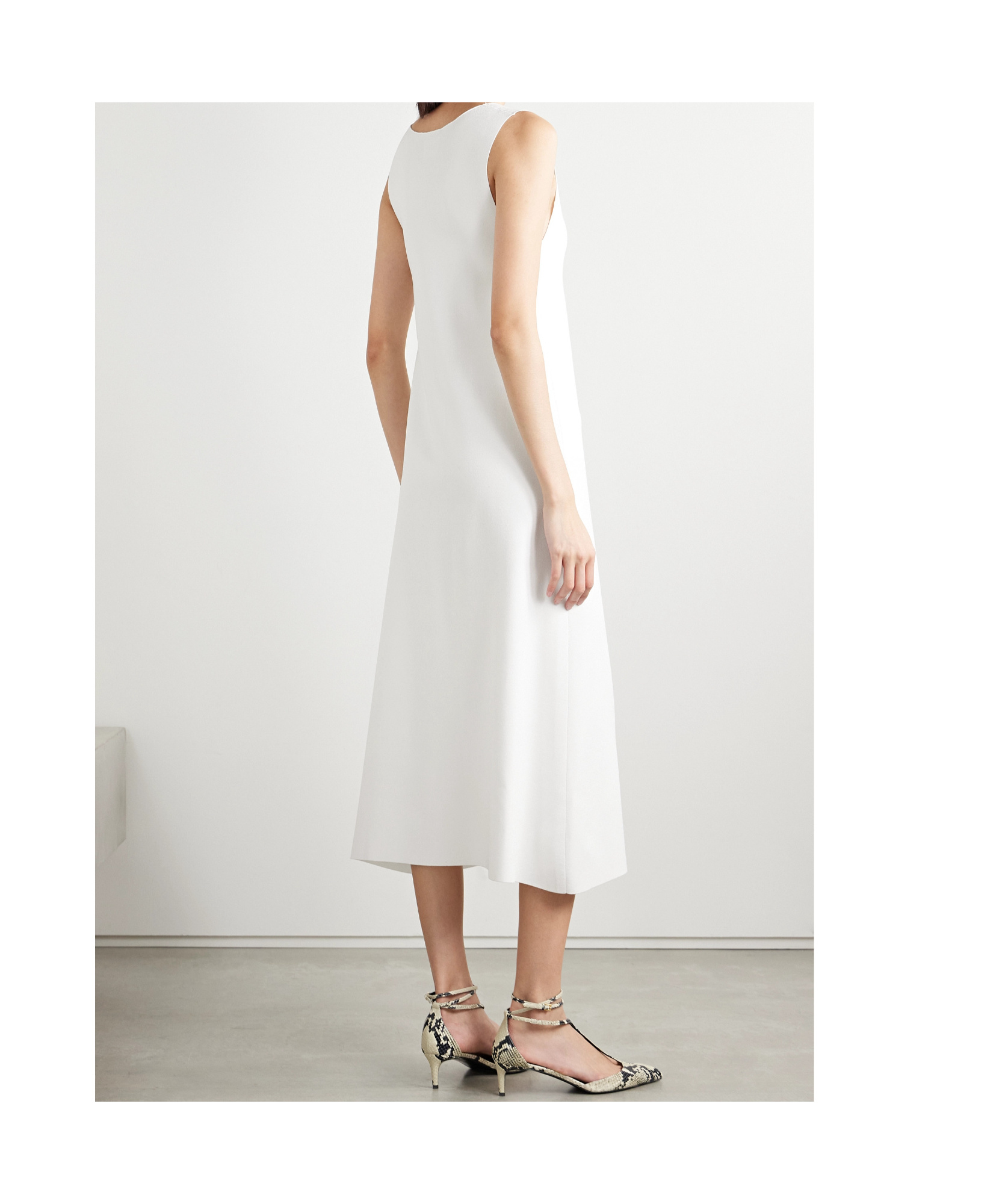 Khaite Keran Stretch-knit Midi Dress In White