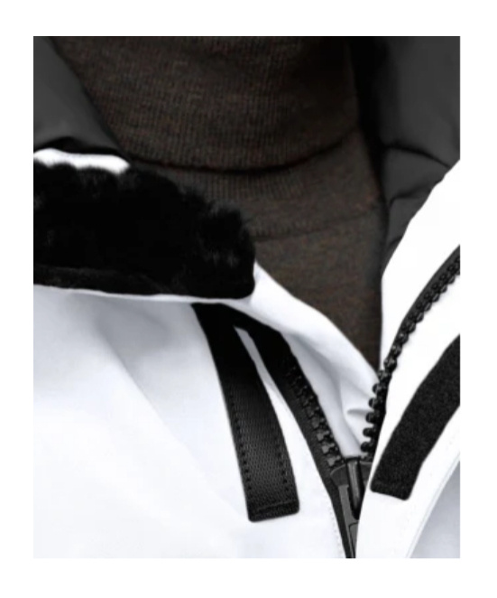 Shop Canada Goose Zippered Down Jacket In White
