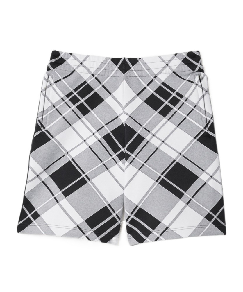 Burberry Viscose Blend Checkered Shorts With Elastic Waistband In Gray