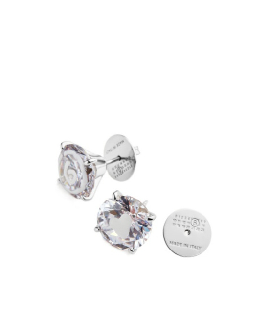 Mm6 Maison Margiela Swirl Heart-patterned Stud Earrings In White