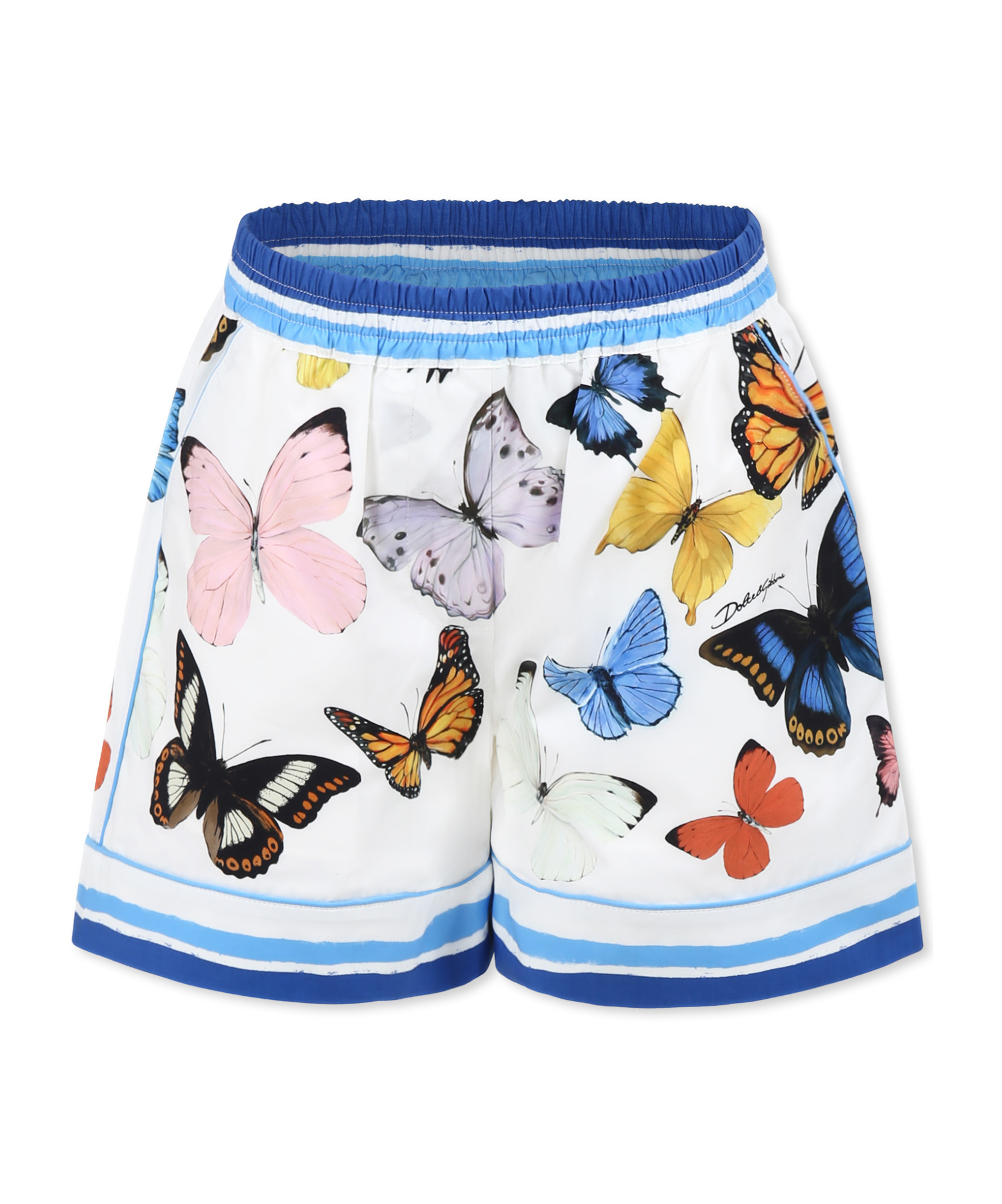 Dolce & Gabbana Butterfly Print Shorts In White