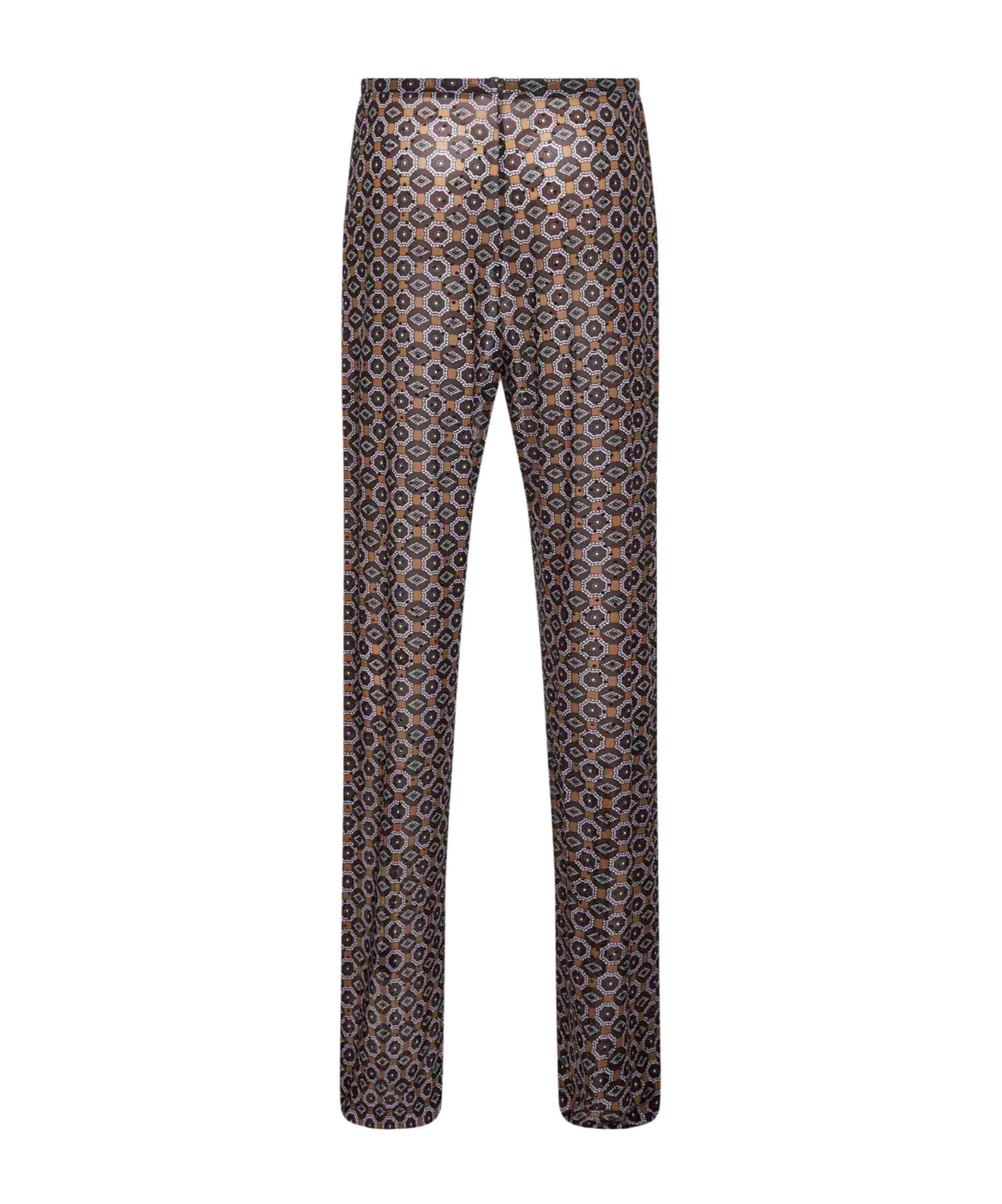 Dries Van Noten Mesh Trousers With Glitter Accents In Multi