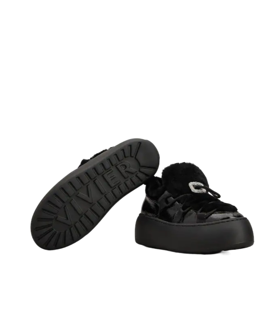 Roger Vivier Viv' Up Sneakers In Patent Leather In Black