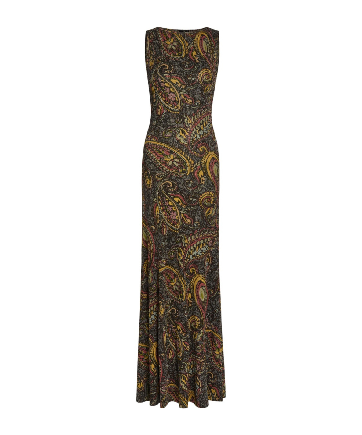 Etro Paisley-jacquard Fine-knit Maxi Dress In Black