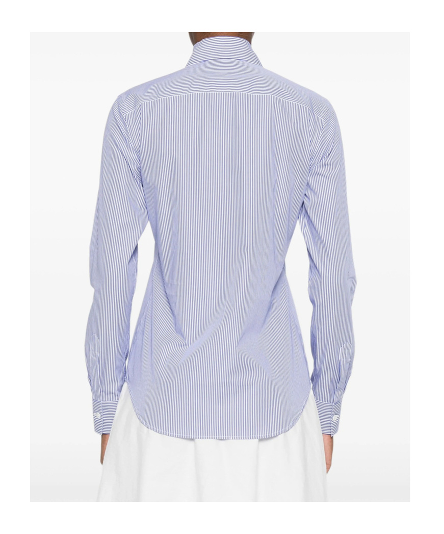 Mazzarelli Gea Striped Button-fastening Shirt In Blue