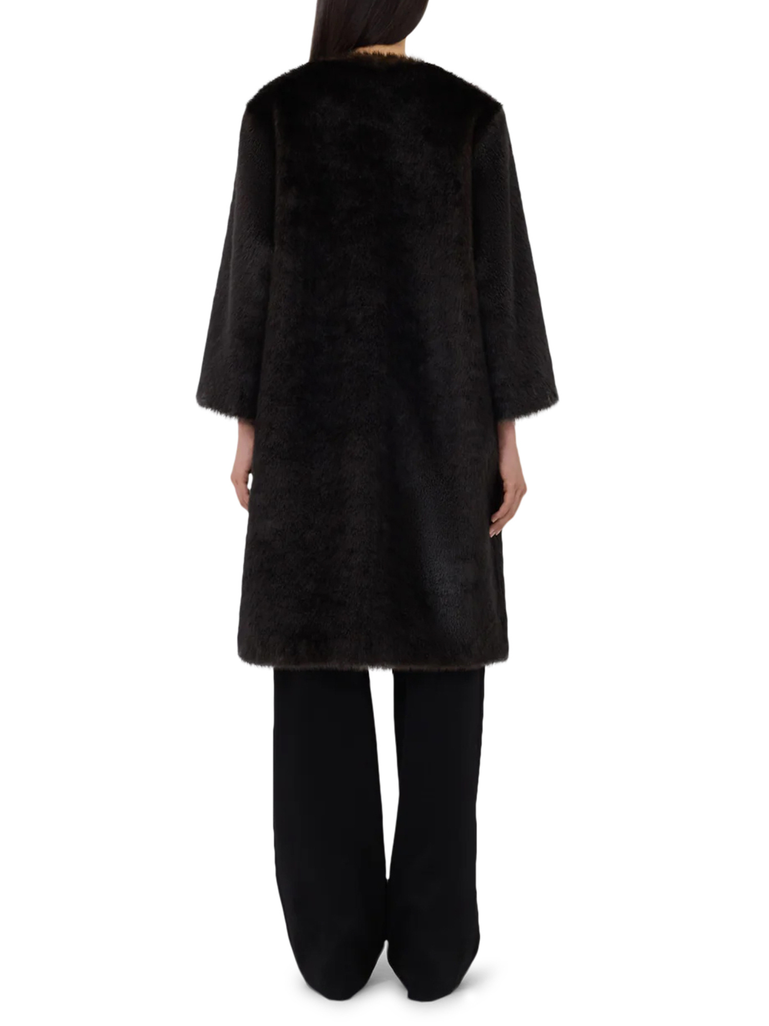 Loulou Studio Moore Round Neck Long Coat In Black