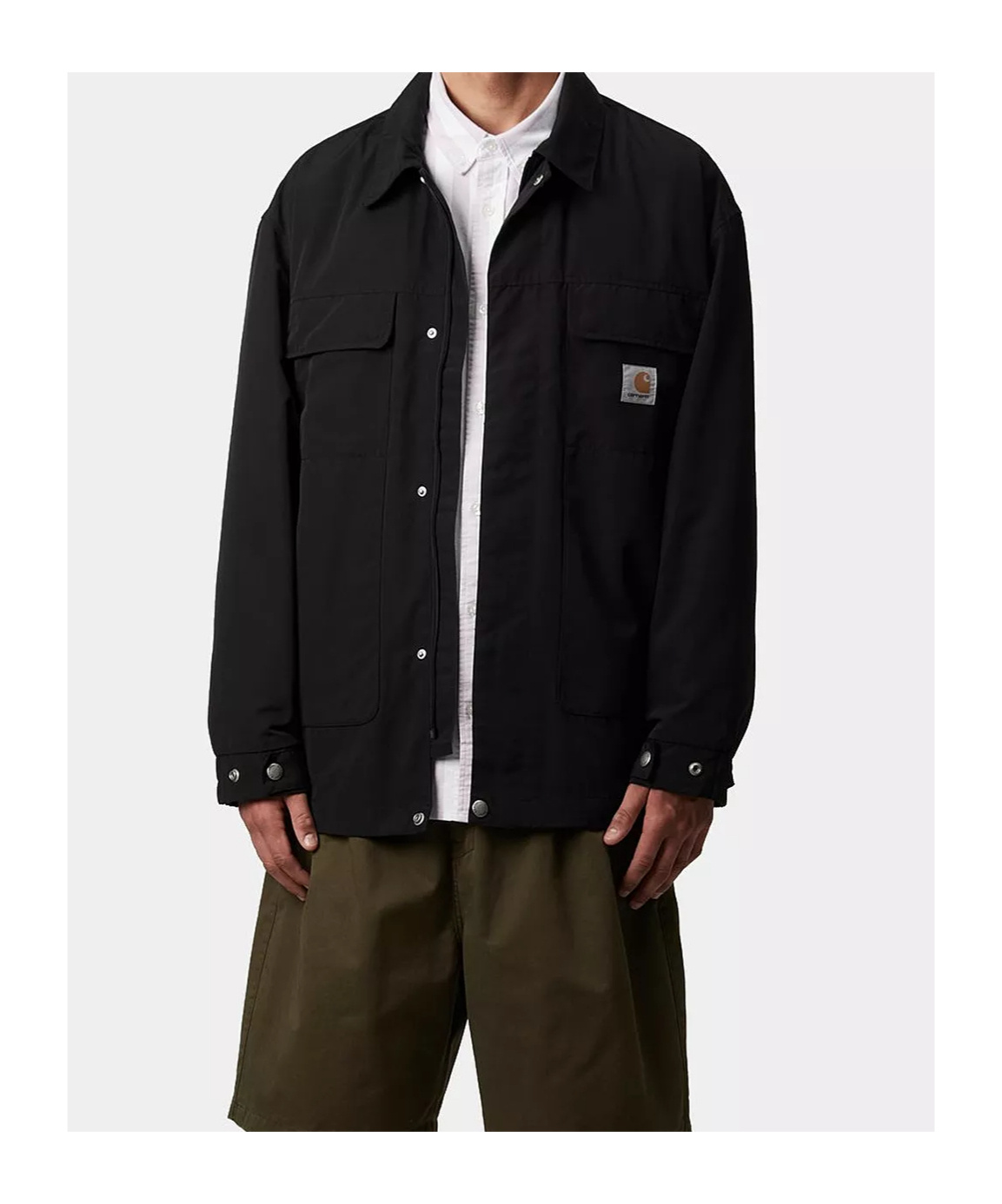 Carhartt Work In Progress Selby Cotton Canvas Button-up Shirt Jacket In Black