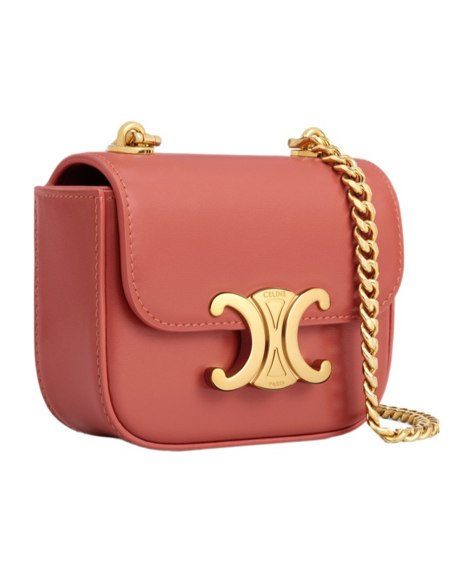 Celine Teen Victoire Leather Shoulder Bag In Red