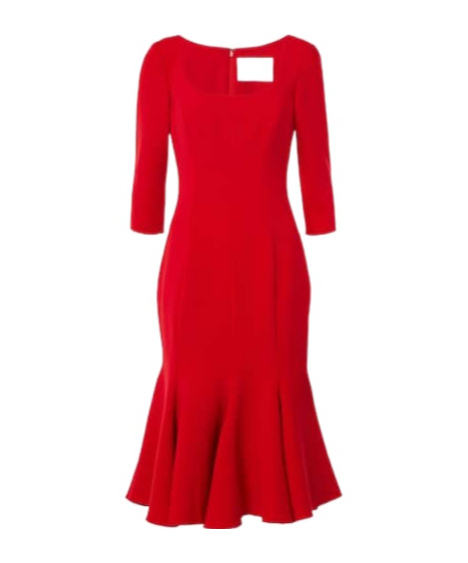 Carolina Herrera Crêpe Midi Dress In Red
