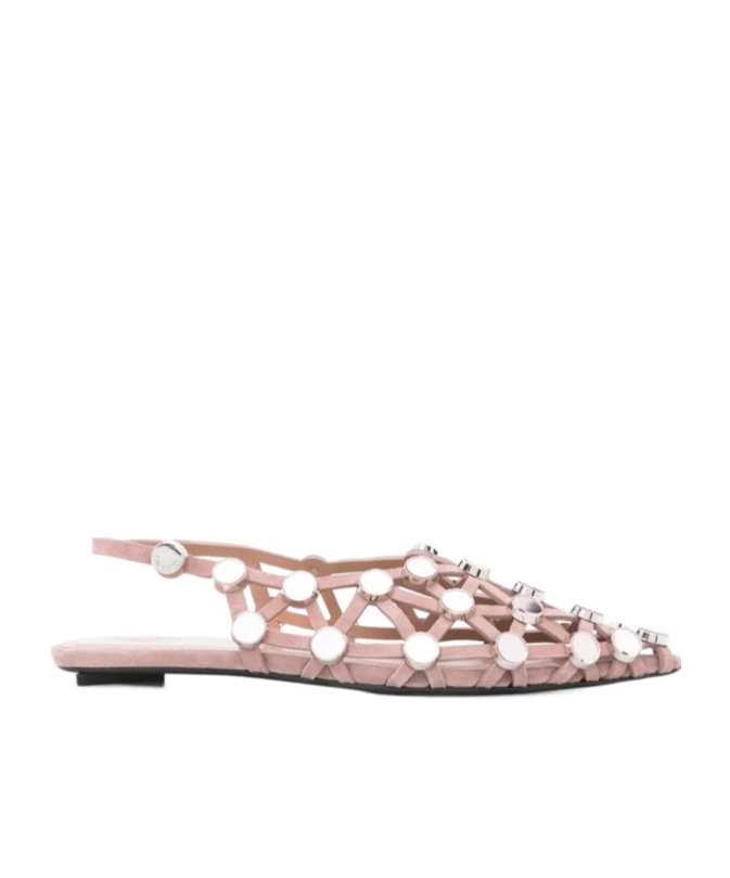 Attico Pointed-toe Flat Sandals In Pink