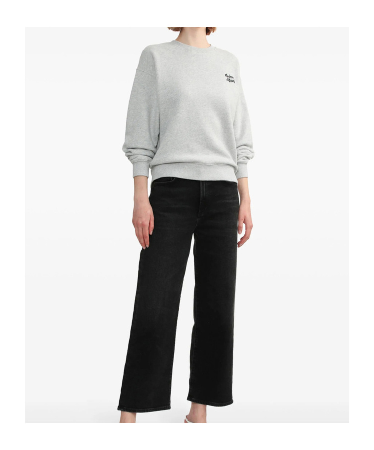 Maison Kitsuné Crew Neck Cotton Sweatshirt In White