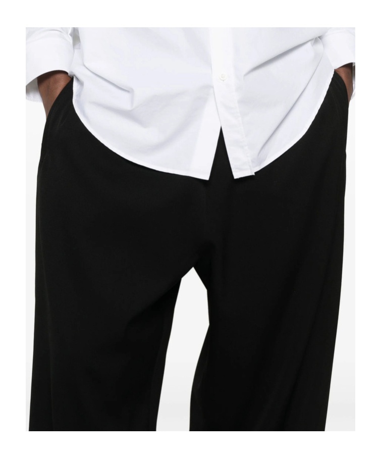 Balenciaga Elastic-waist Trousers In Black