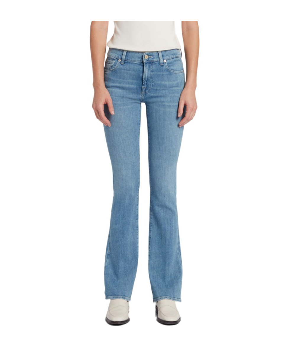 7 For All Mankind Slim Illusion Bootcut Cotton Jeans In Blue