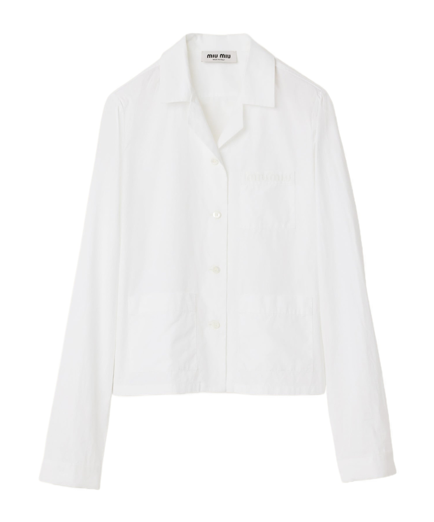 Miu Miu Poplin Shirt In White