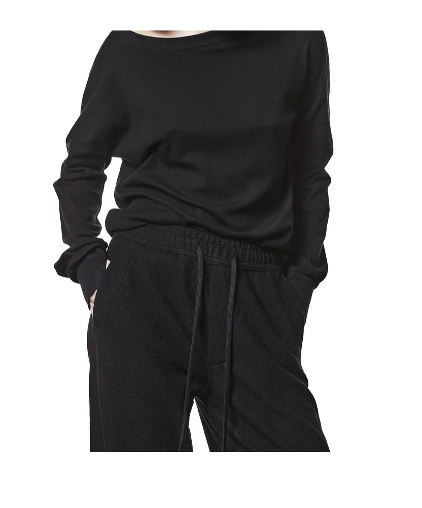 Thom Krom Oversize Longsleeve Mit Besticktem Wording Und Faden-detail In Black