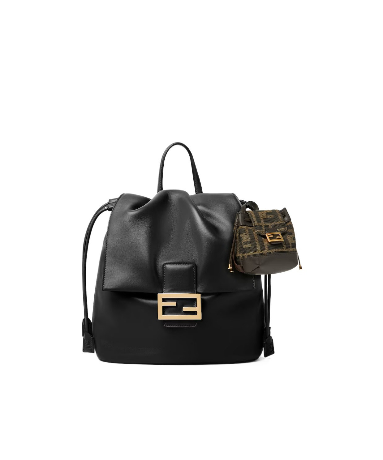 Fendi Nano Backpack Patterned Charm In Brown