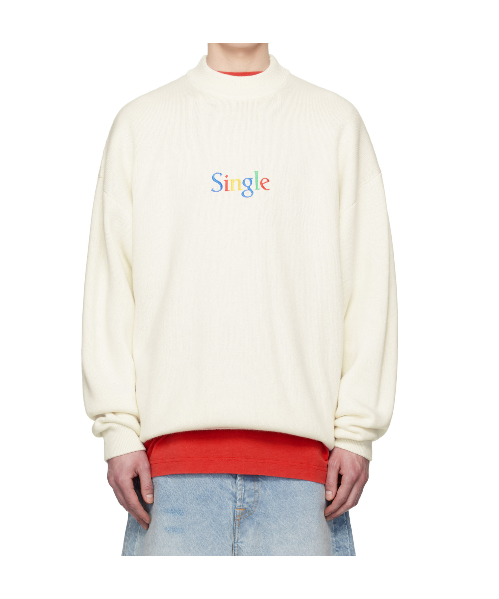 Vetements Long Sleeve Sweater In White