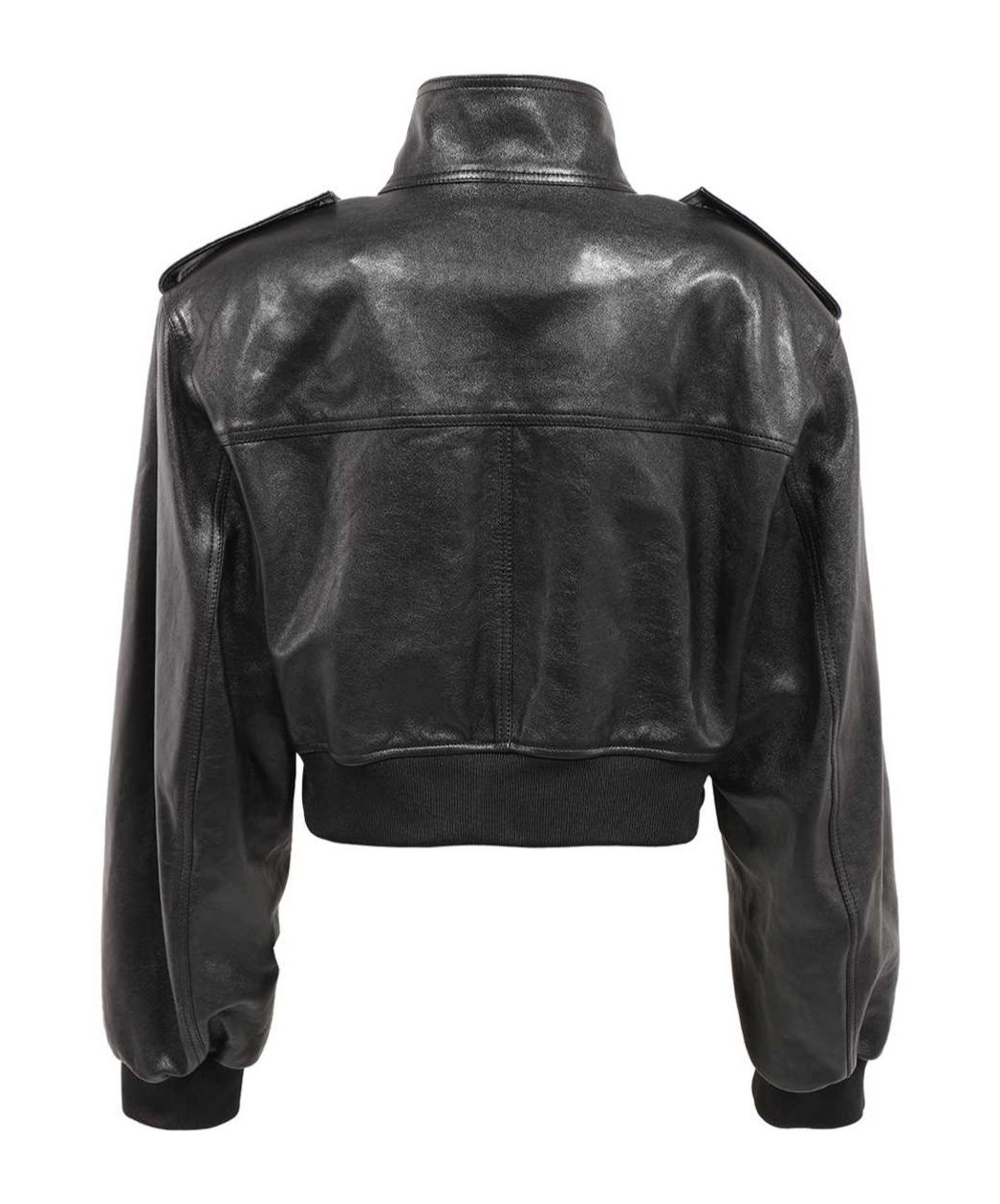 Khaite Kember Leather Cropped Jacket In Black