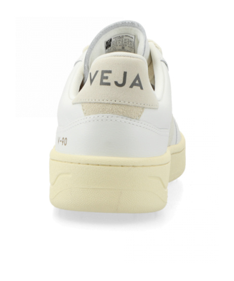 Veja V-90 O. T. Leather Sneakers In White