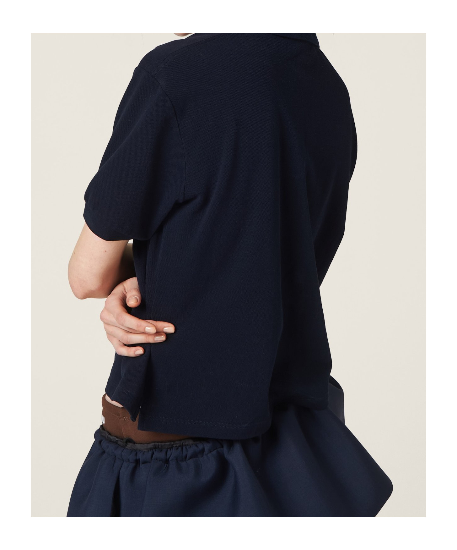 Miu Miu Cotton Piqué Polo Shirt In Blue