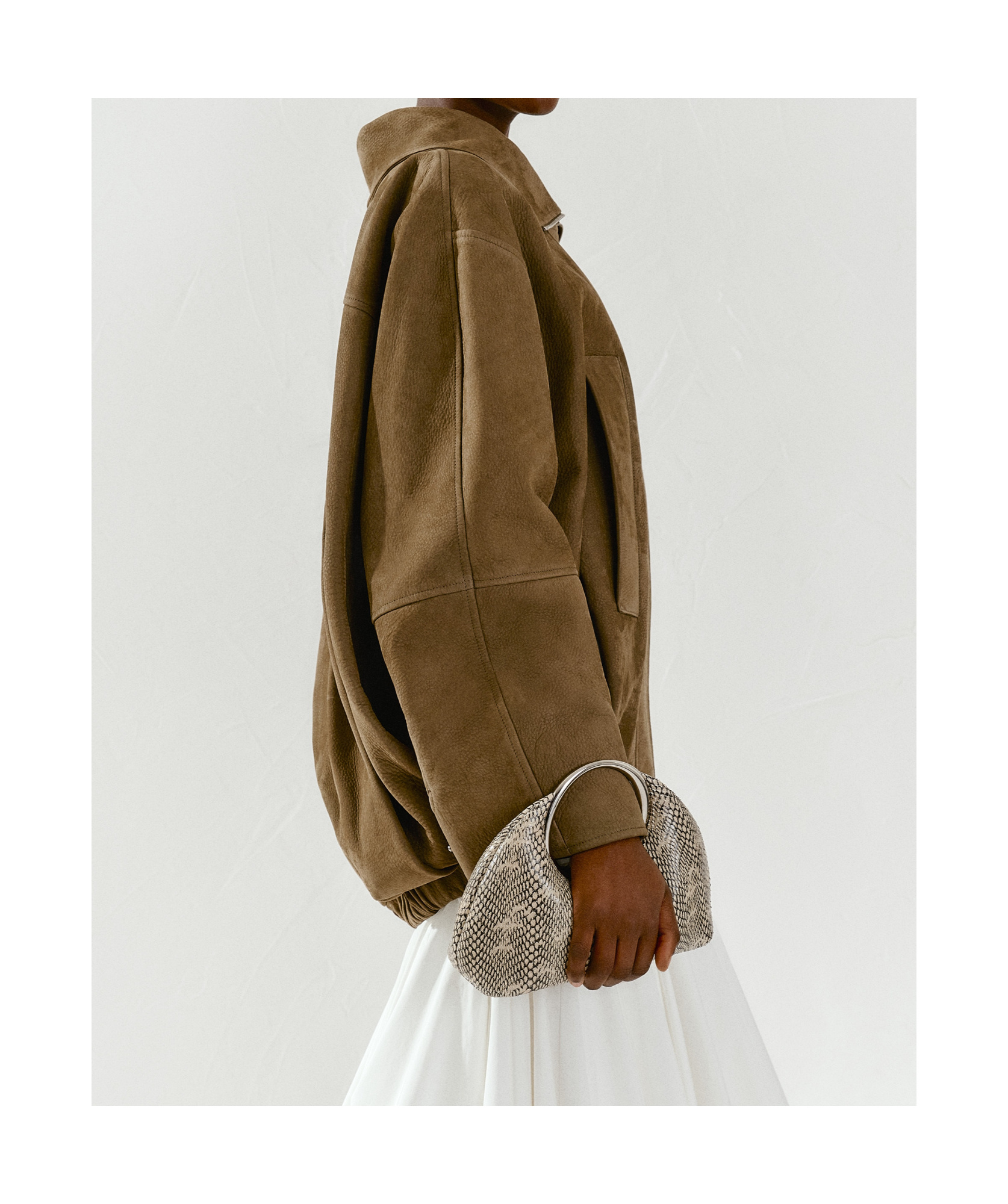 Jacquemus Small Calino Snake-embossed Leather Top Handle Bag In Nude