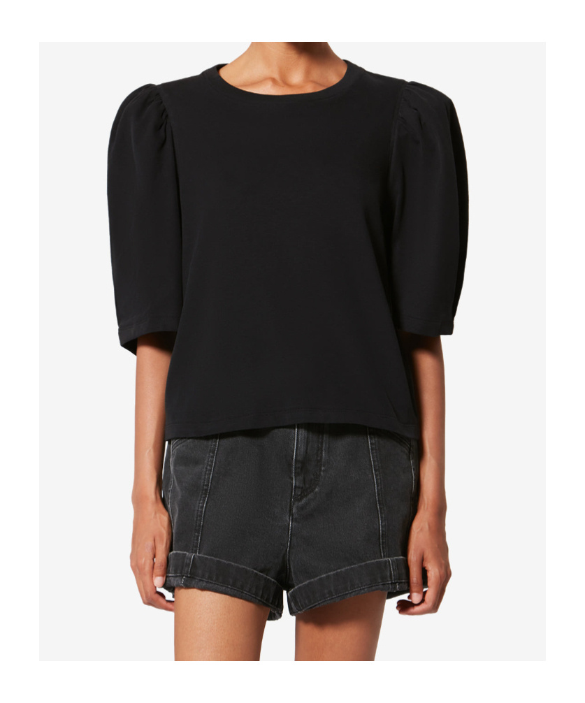 Isabel Marant Étoile Maeliss Tee Puff-sleeve T-shirt In Black