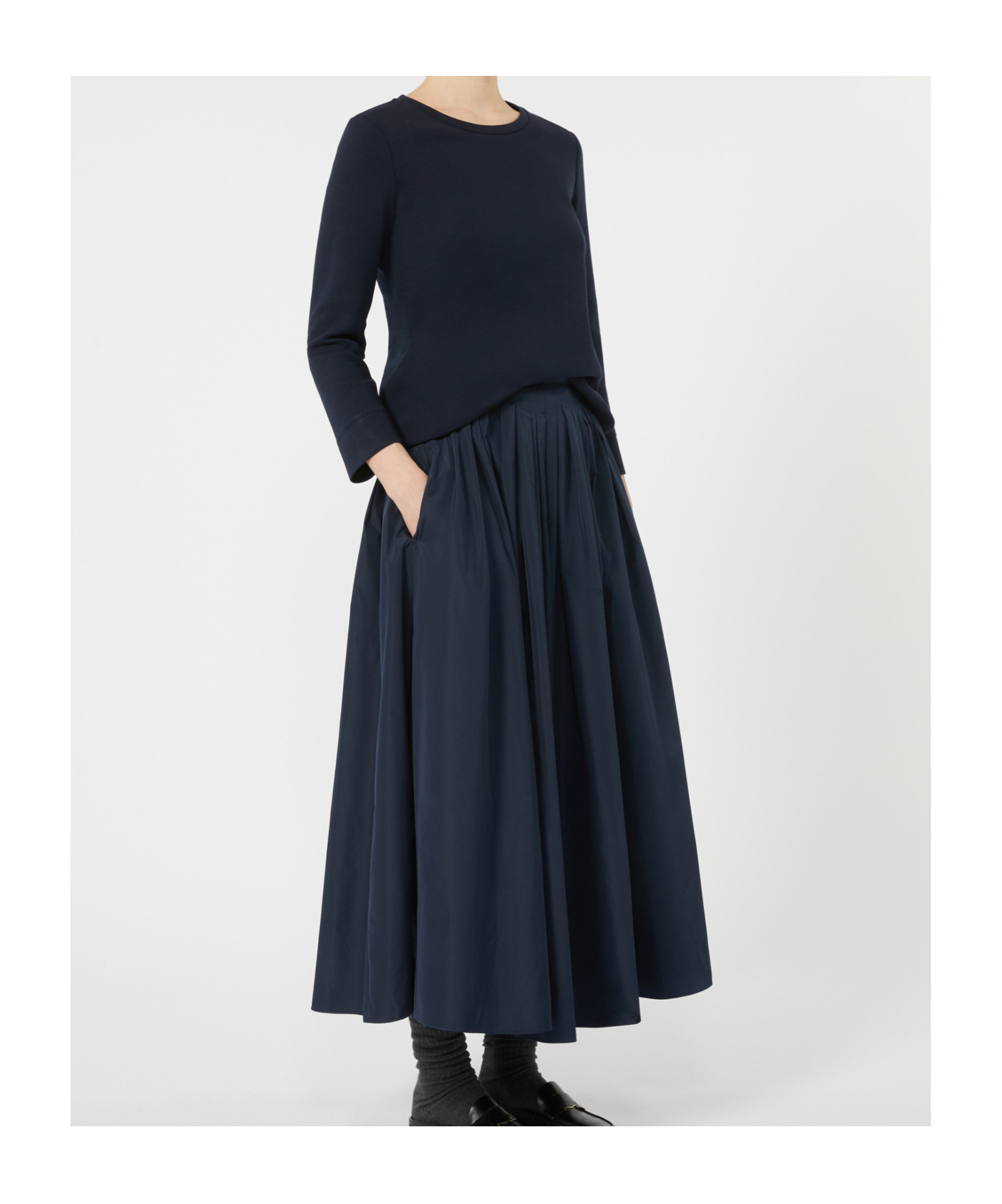 Max Mara Pleated Taffeta Skirt