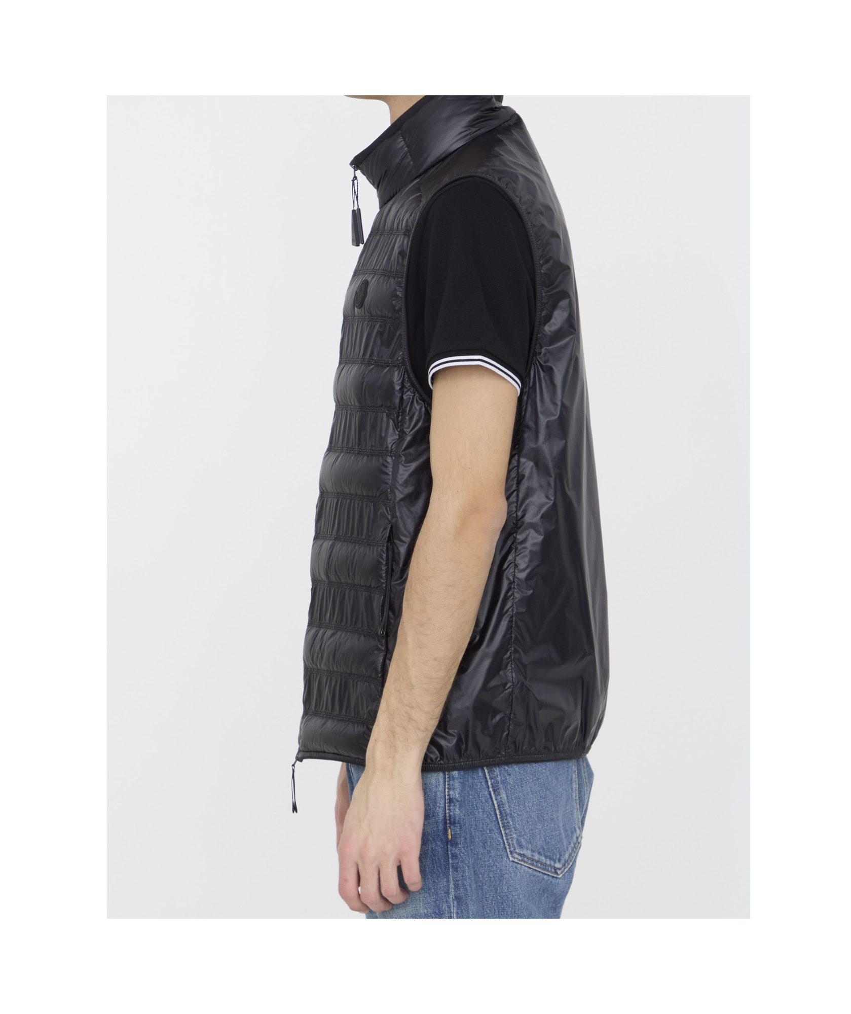 Moncler Lautaret Zip-up Down Vest In Black