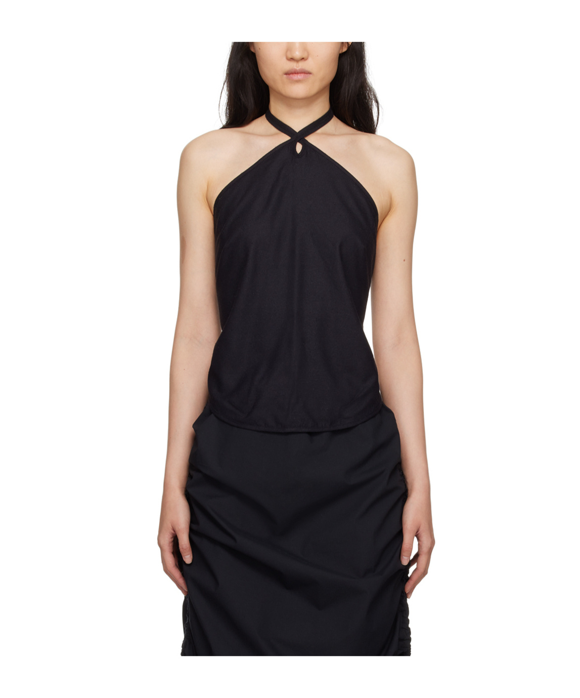 Baserange Back-laced Vest In Black