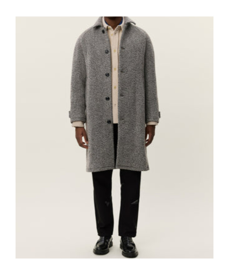 Les Deux Michael Twill Wool Coat In Gray