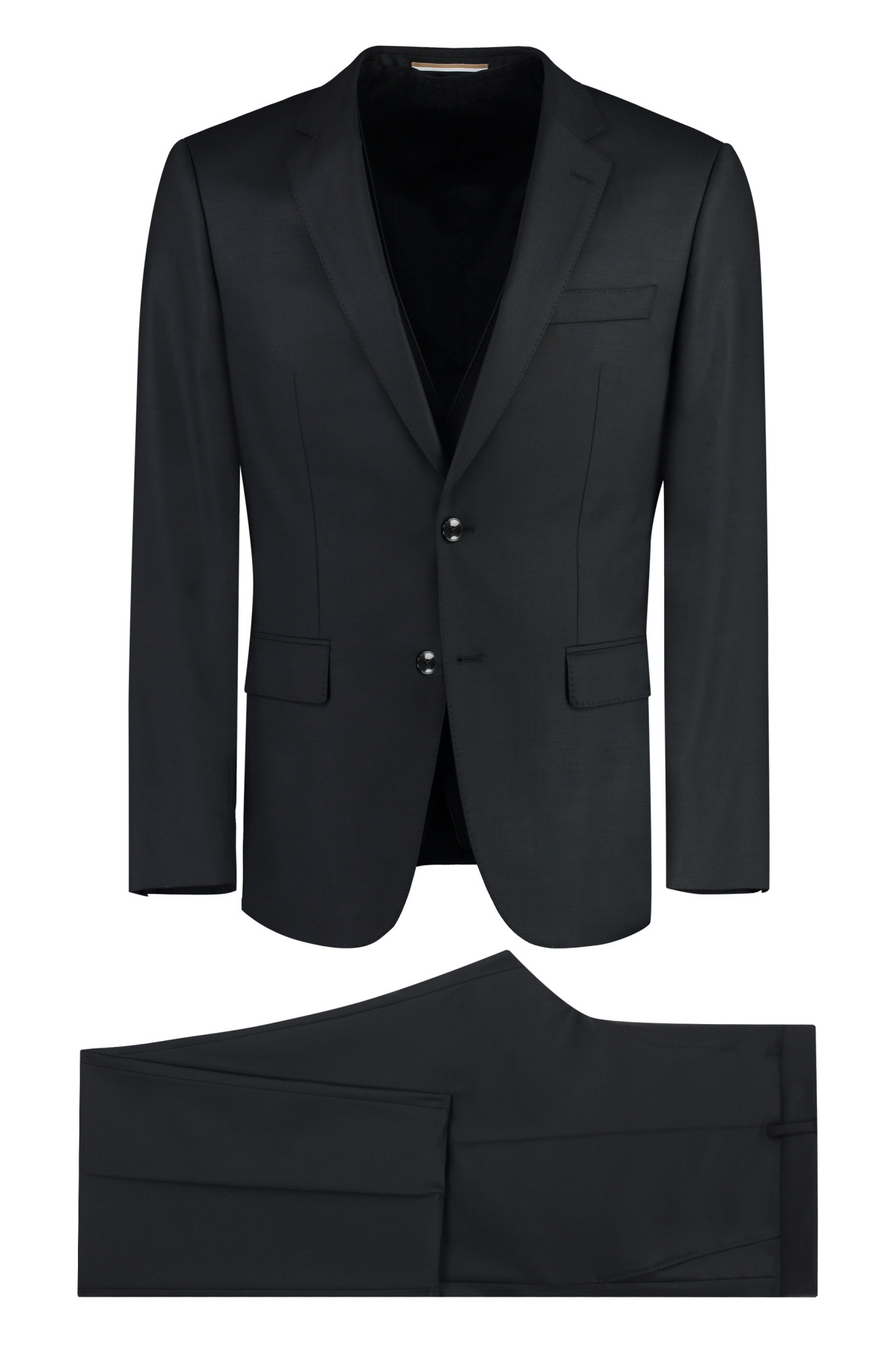 Hugo Boss Boss Notched Lapel Padded Shoulder Jacket With Eyelet Design In Black