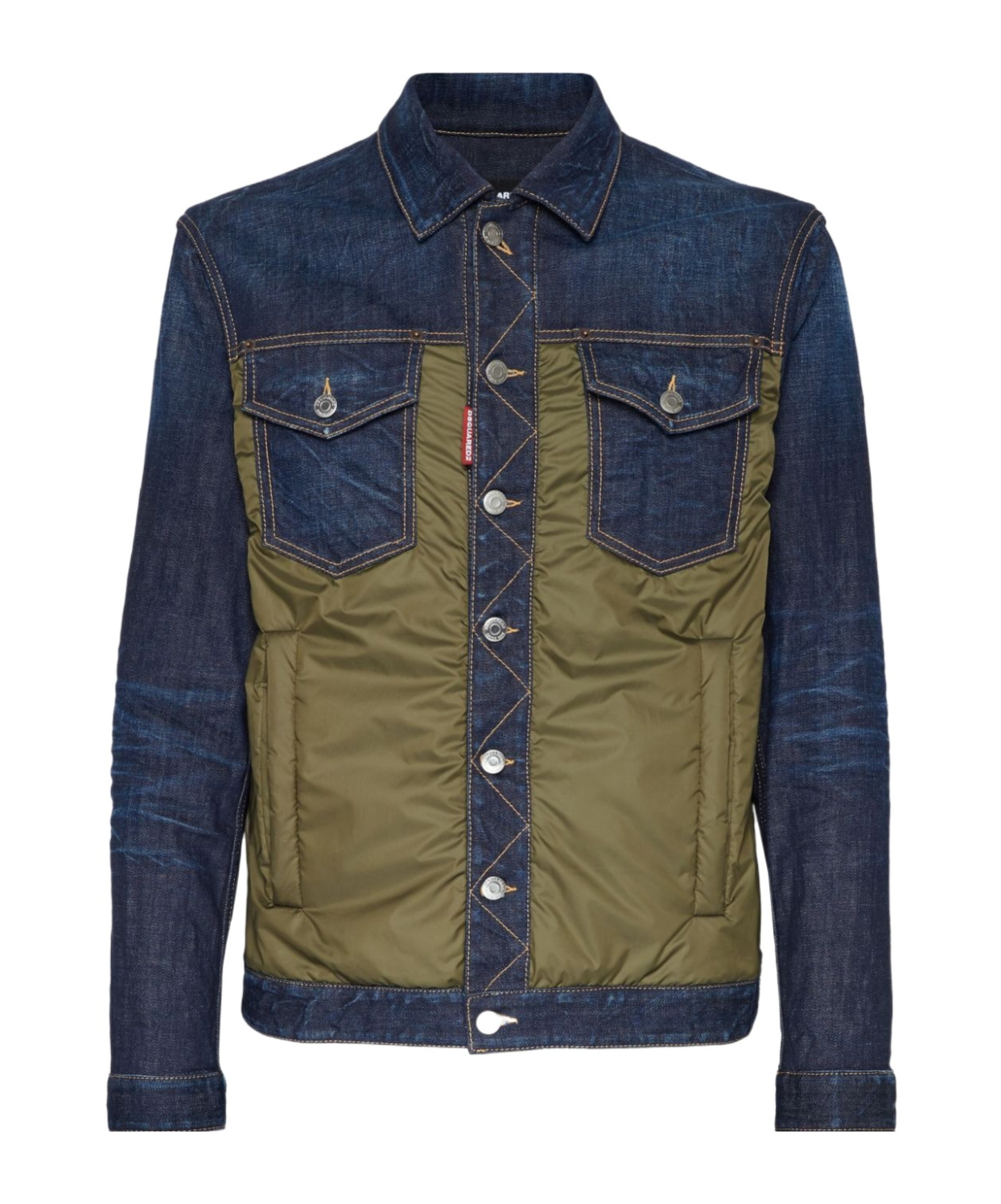 Dsquared2 Black Jacket With Classic Collar And Front And Rear Down Filled Panel In Dnim Man In Black