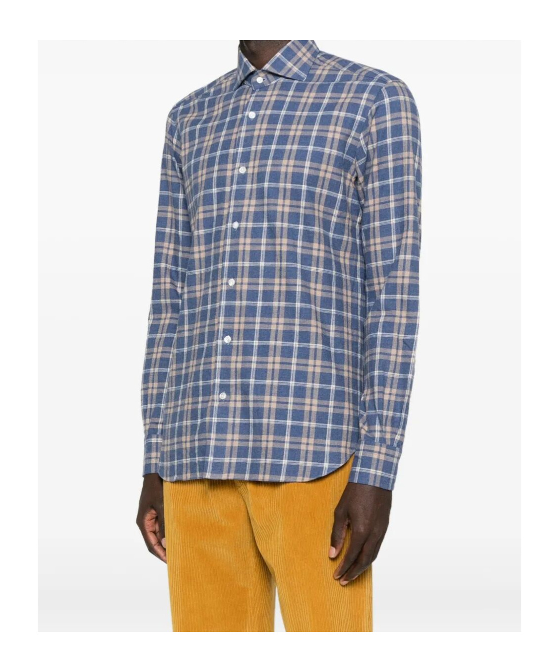 Barba Napoli Classic Plaid Long-sleeve Button-up Shirt In Black