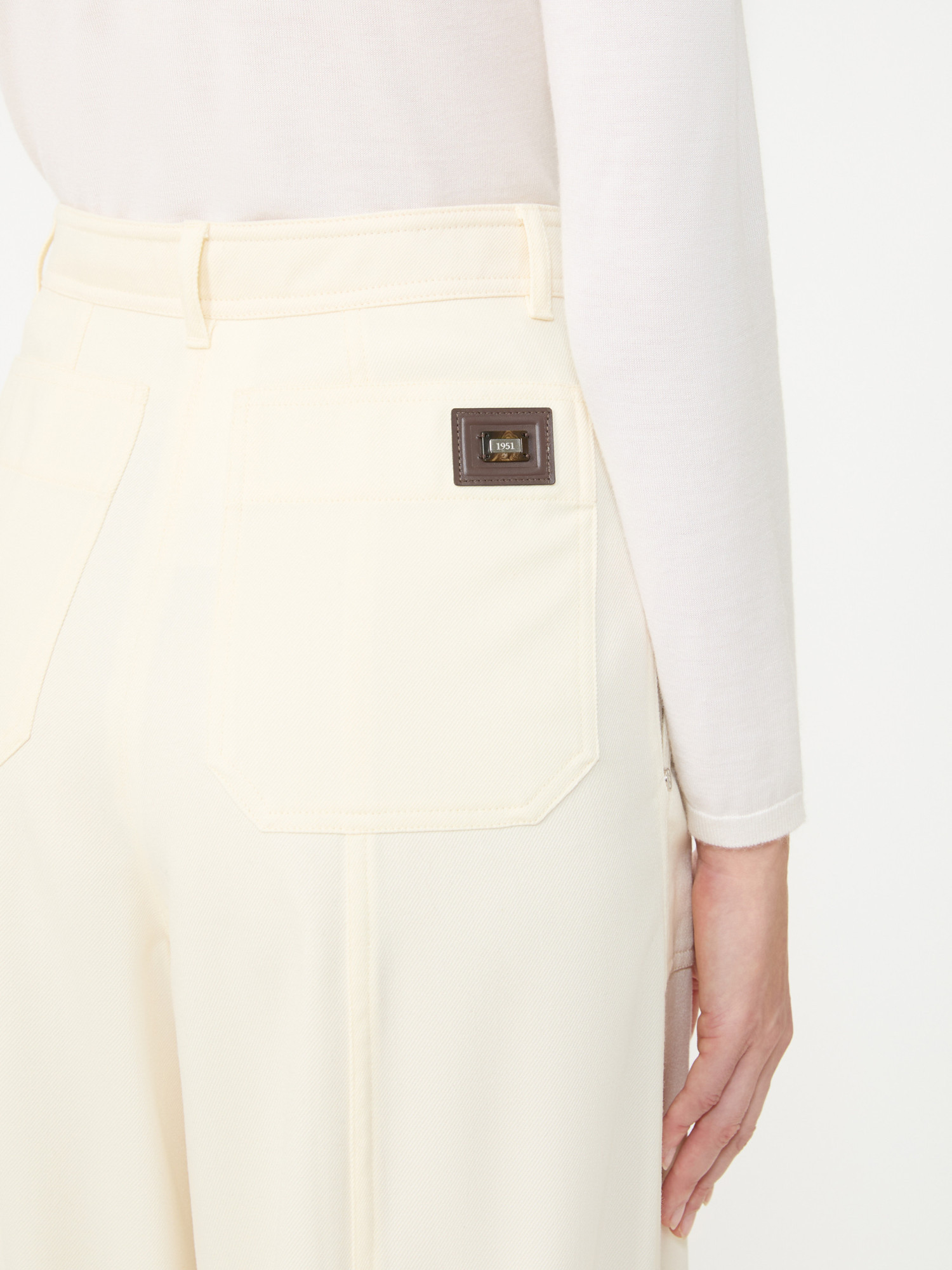 Max Mara Abetaia Pure Wool Trousers In White