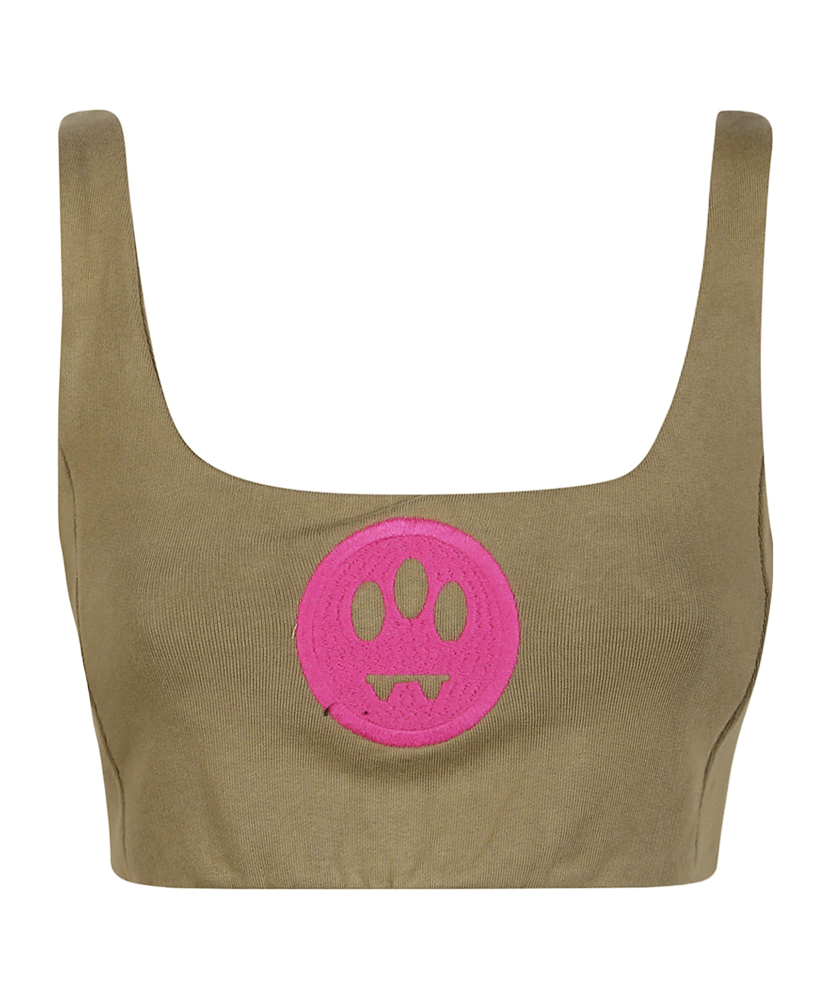 Barrow Ribbed Logo-detail Top In Green