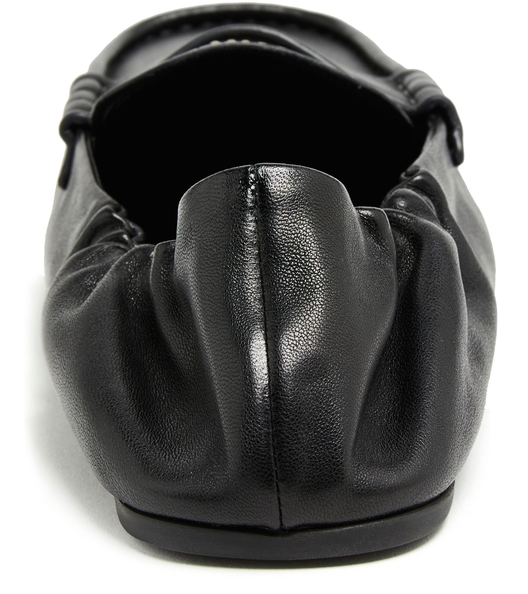 Shop Miu Miu Round Head Loafer Shoes In Black