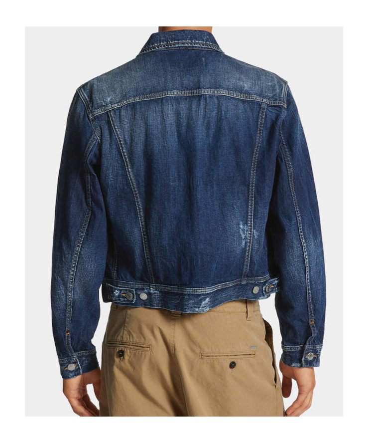 Dsquared2 Cropped Denim Jacket In Blue