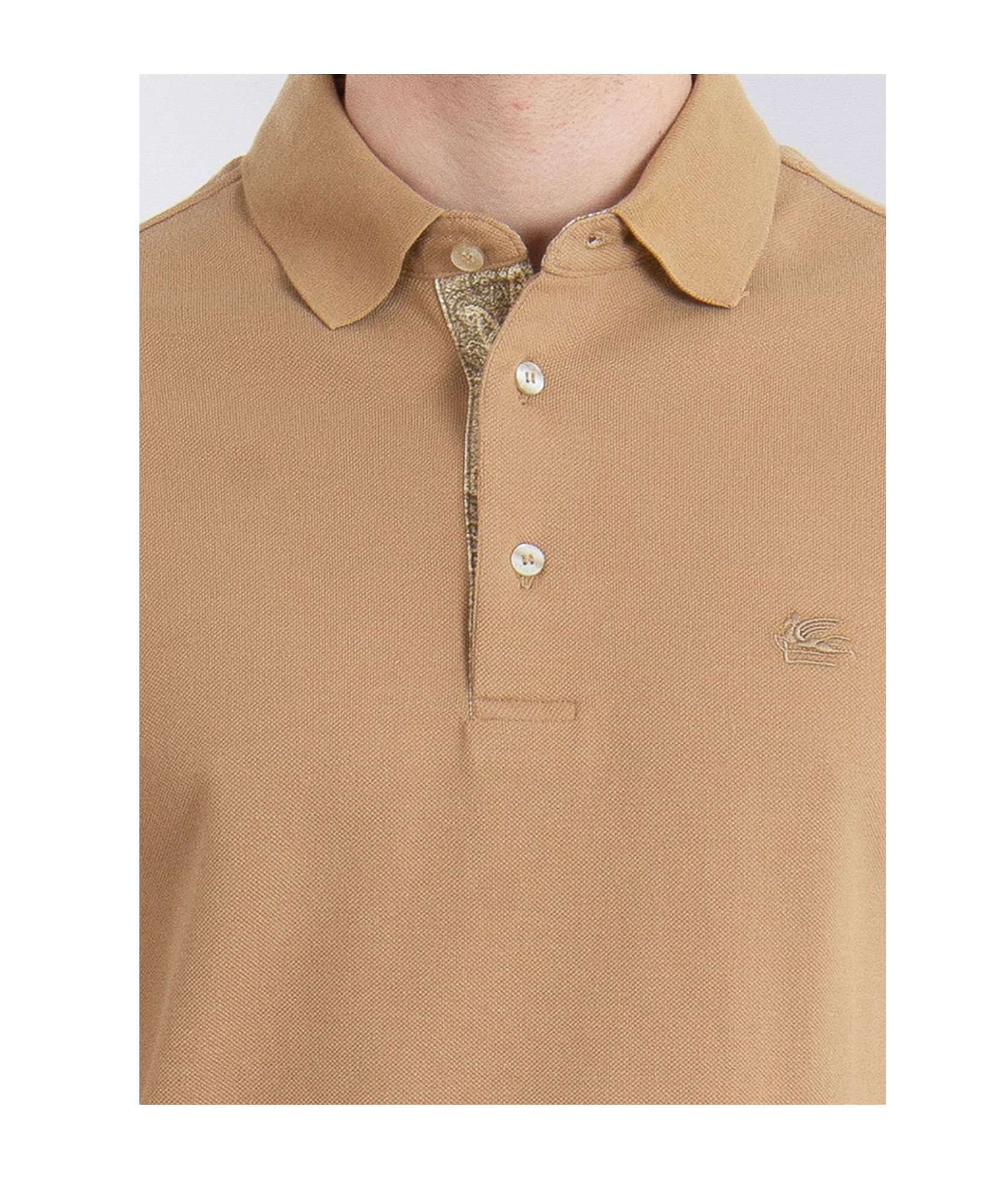 Etro Pegaso Embroidered Polo T-shirt In Nude