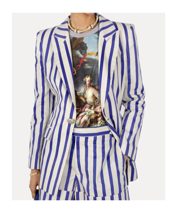 Vivienne Westwood Lelio Striped Single-breasted Blazer In White