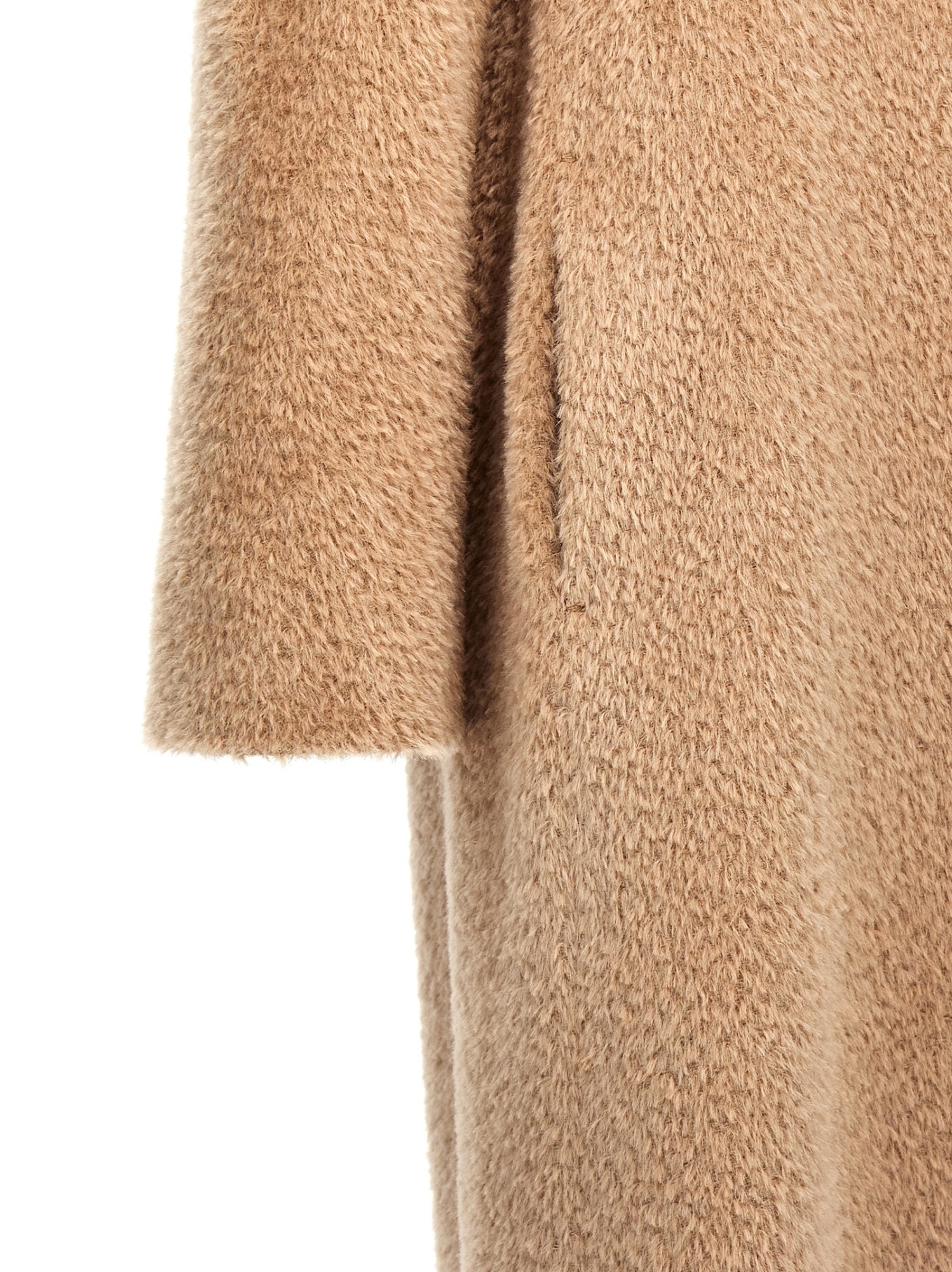 Max Mara Long-sleeved Lapel Coat In Nude