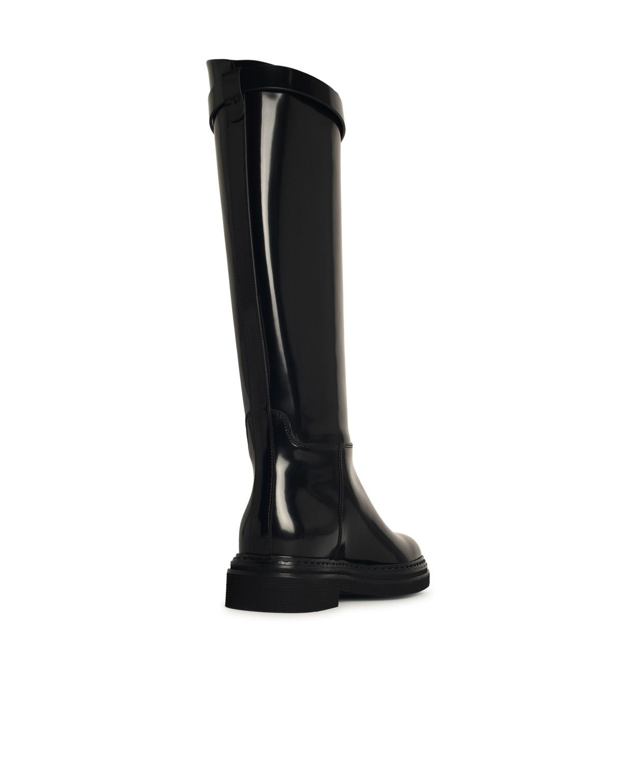 Dolce & Gabbana Black Shiny Leather Boots In Black