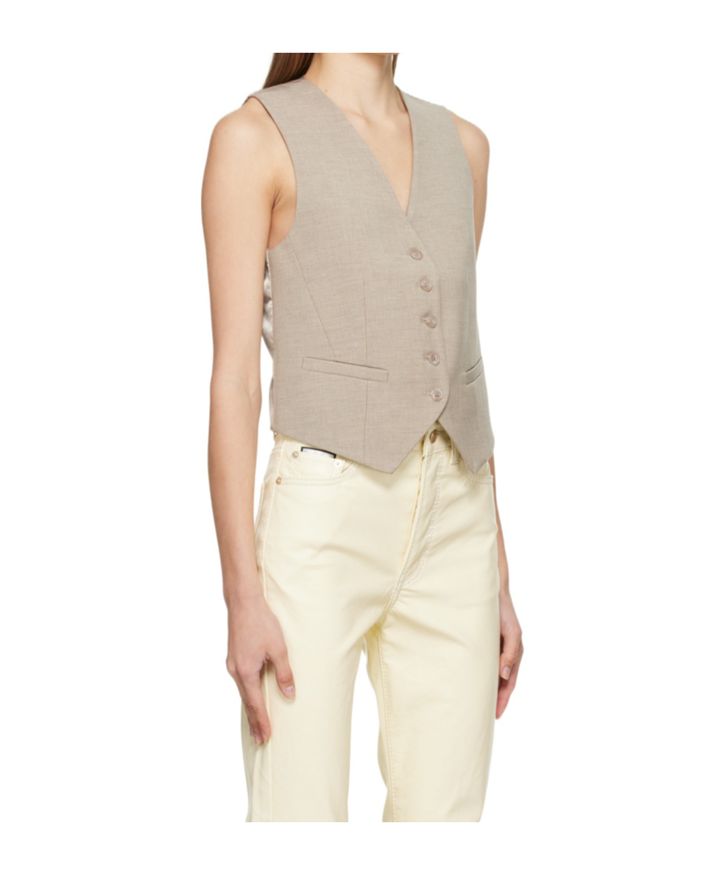 THE FRANKIE SHOP TAUPE GELSO VEST