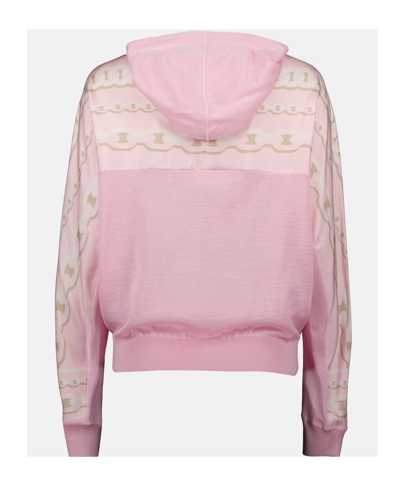 Versace Long-sleeved Hooded Hoodie In Pink