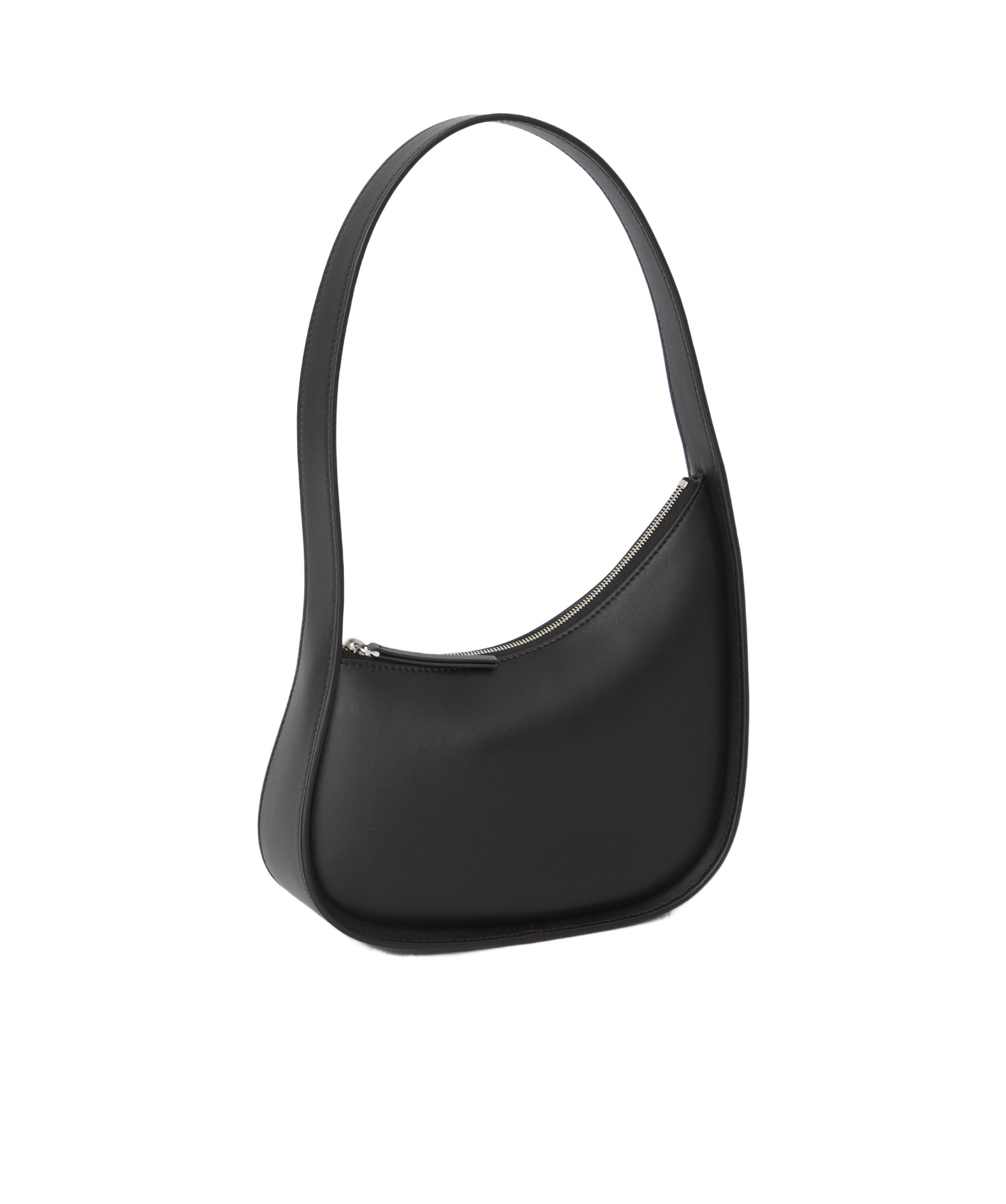 The Row Zippered Half-moon Handbag In Black