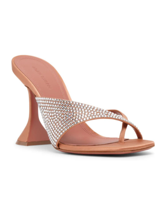 Shop Amina Muaddi Square-headed High-heeled Sandals In Multicolor